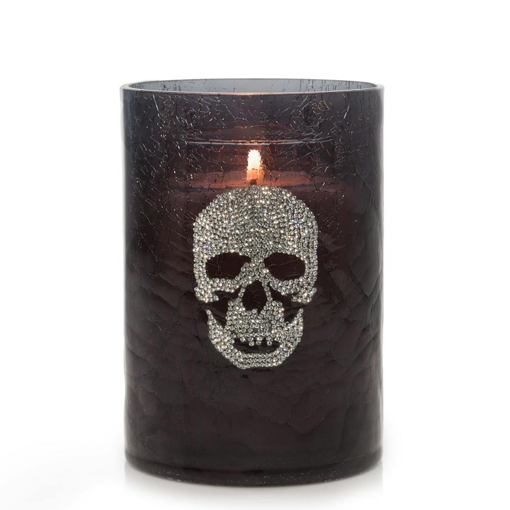 Crackle Skull Glass Holder