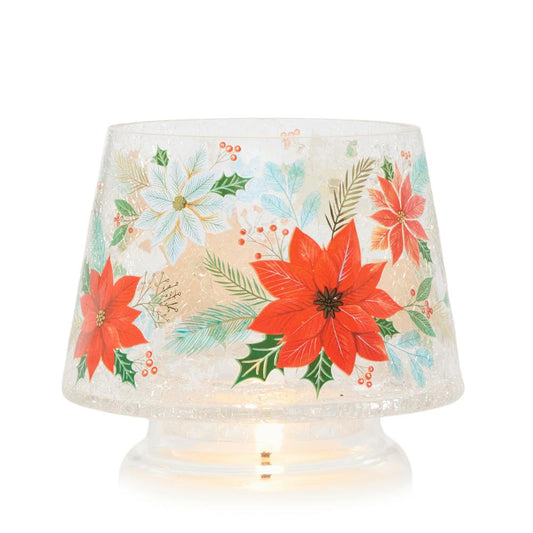 Crackle Poinsettia  Jar Shade